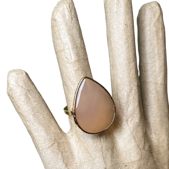 Jacmel Mauritius 925 Gold Tone Sterling Silver Semi Precious Faceted Size 8 - Picture 15 of 15